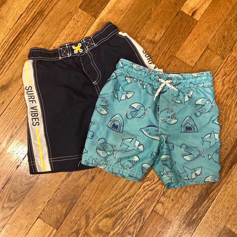 Surf Vibes Kids Swim Shorts Set - Black and Blue